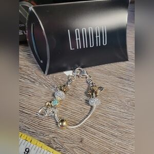 NEW‎ Landau  Multi-Charm Lock Bracelet Turquoise Hearts